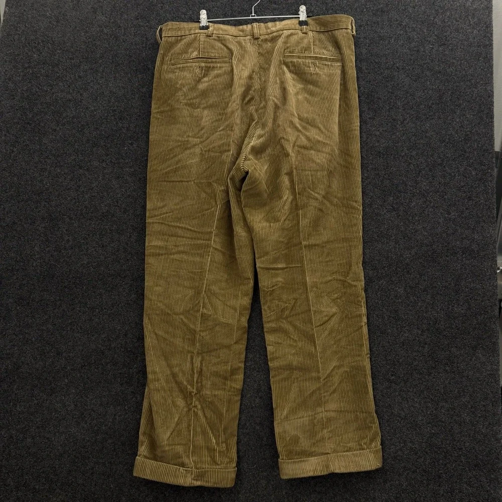 Brooks Brothers 346 Vintage Corduroy Pleated Cuffed Pants Mens 38x30 Tan Brown